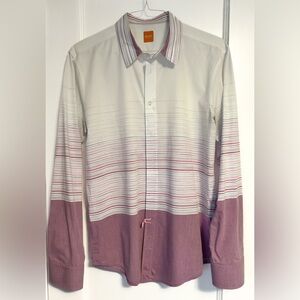 Boss White with gradient stripes print Shirt